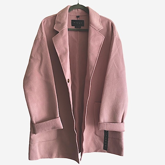 New Nuage Wool Blend Lapel Collar Duster Coat Size L|G - Picture 2 of 16